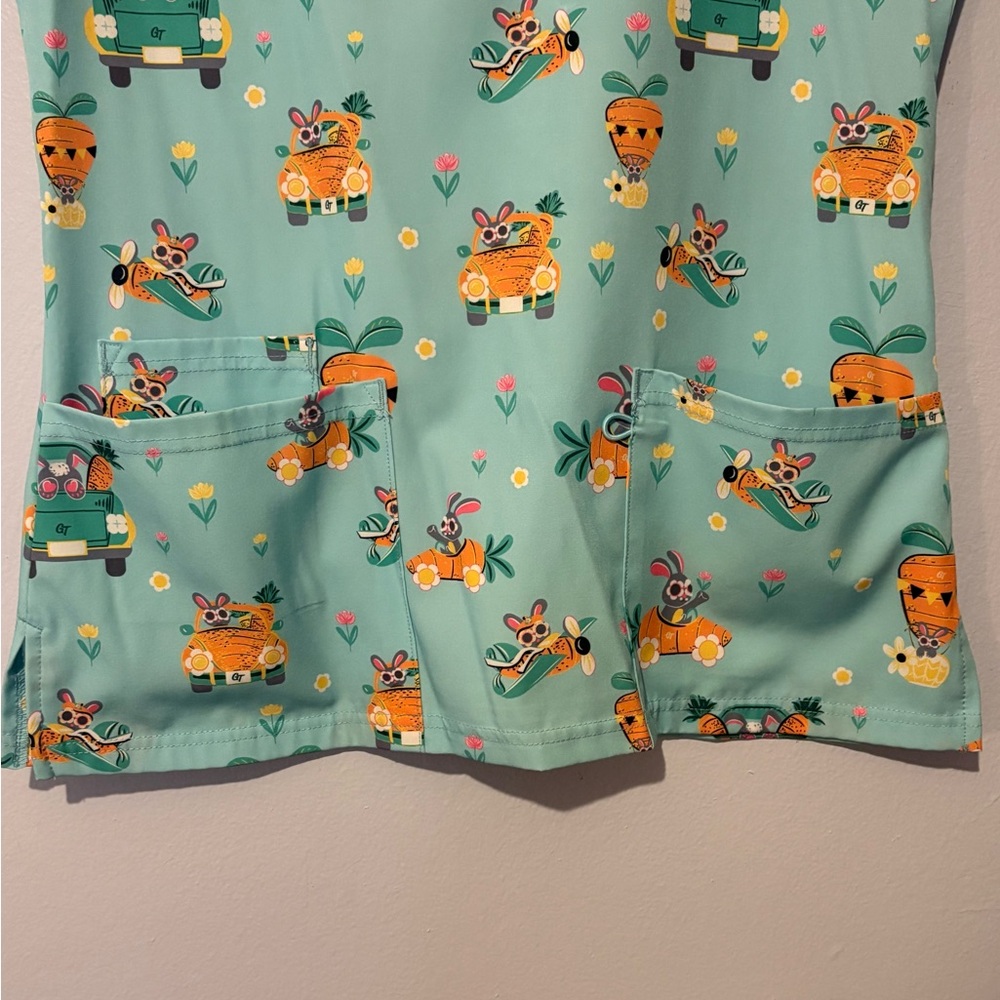 Easter Bunny Print Scrub Top - Picture 3 of 3